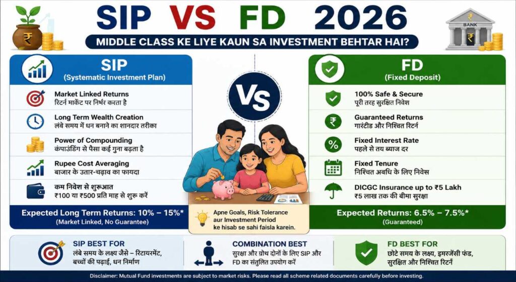 SIP vs FD Comparison Table